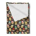 thumbnail image 2 of Cupcake Soft Flannel Fleece Throw Blanket, Creamy Bakery Sweets with Chocolate Icings Birthday Cakes Muffin Pastry Theme, Cozy Plush for Indoor and Outdoor Use, 60" x 80", Multicolor, by Ambesonne, 2 of 5