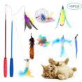 thumbnail image 1 of Cat Toys Interactive Game Set with Feather Bell Telescopic Cat Fishing Pole Toy for Indoor Kitty Old Cat Exercise 10PCS, 1 of 9