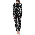 thumbnail image 3 of FKELYI Halloween Bats Long Sleeve Pj Size 3XL Polyester 2 PCS Pajamas for Women Set Leisure Festival Holiday Pajamas for Women, 3 of 5