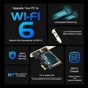 Fenvi PCE-AX200 Dual-Band Wireless PCIe Network Card, Wi-Fi 6, Bluetooth, AX3000 Speed
