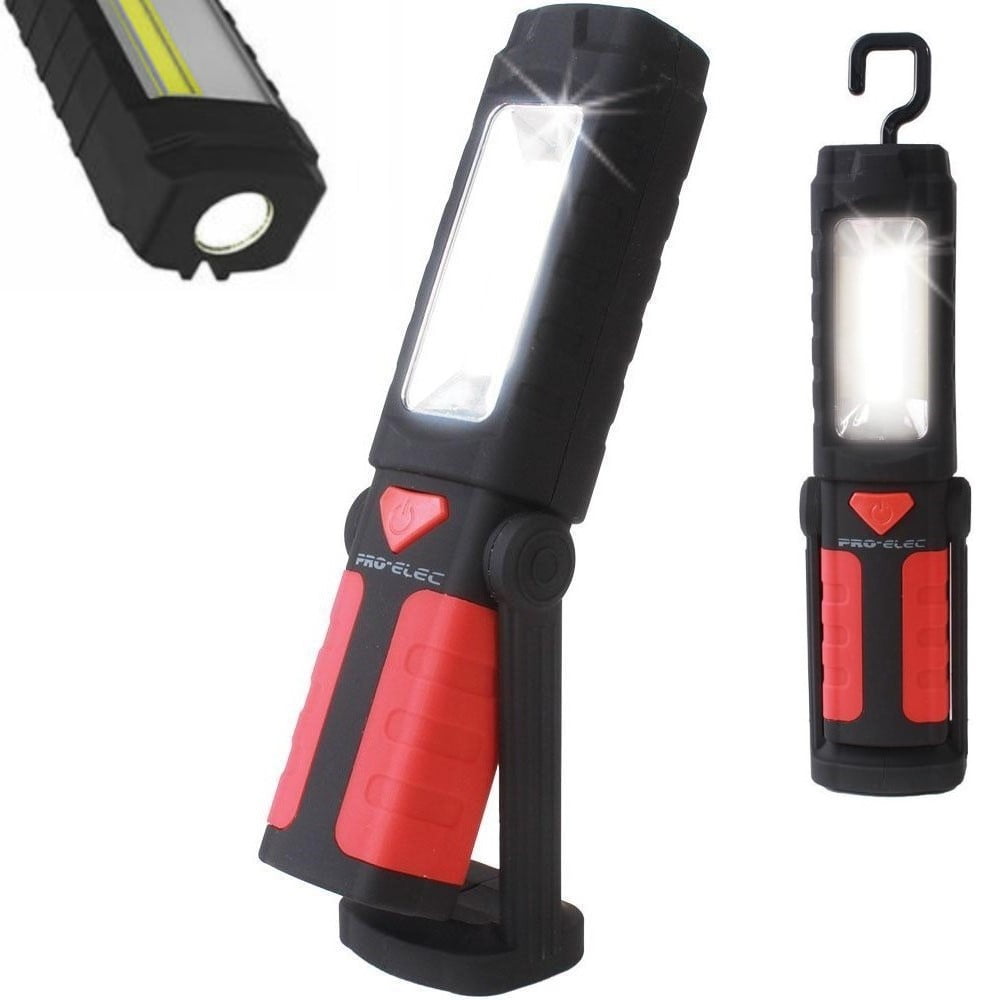 Magnetic COB LED Work Light Zoom White Red Flashlight Emergency USB Rechargeable 
