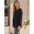 thumbnail image 4 of Womens Long Sleeve Tops Dressy Casual Shirts Pleated Crewneck Basic Blouses Fall Trendy Outfits, 4 of 6