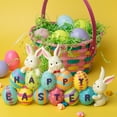 thumbnail image 2 of Joyfy Easter Decorations for Home, Bunny & Easter Egg Centerpiece Table Decor with Happy Easter Sign, Tabletop Ornaments Figurines for Home, Office, Party, Holiday (4.5 x 8.5 in), 2 of 8