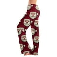 thumbnail image 2 of Women's Drawstring Christmas Printed Casual Pants, Long Trousers with Elastic Waist for Comfortable Wear, Festive Design for Holiday Season,Wine,L, 2 of 6