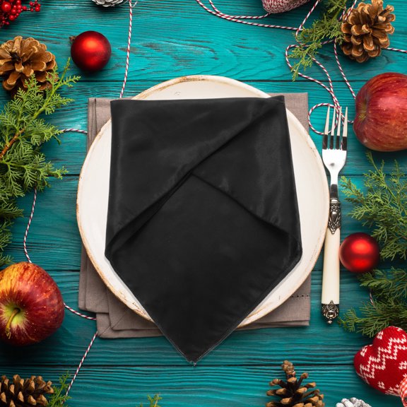hengzirui Satin Napkins 5Pcs Dinner Napkins Satin Fabric Napkins Comfortable Table Dinner Napkins for Wedding