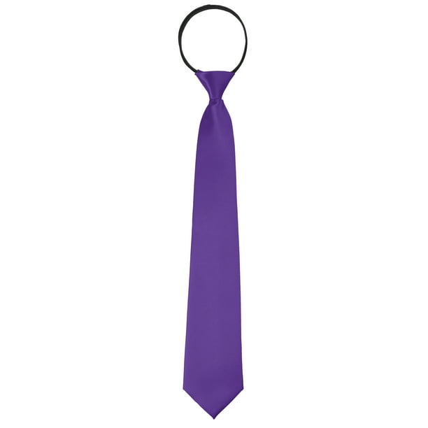 CORBATA PREATADA CON CREMALLERA PARA HOMBRES INSPIRADA EN CHIC, COLOR PURPURA, FORMAL Y CASUAL, BRILLO DE SATÉN