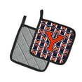 thumbnail image 2 of Carolines Treasures CJ1066-YPTHD Letter Y Football Orange, Blue and white Pair of Pot Holders, 7.5HX7.5W, multicolor, 2 of 2