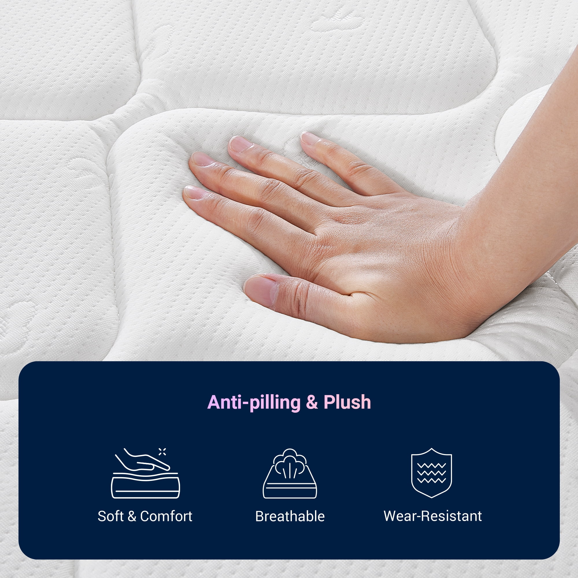 Avenco Breezure Pocket Spring Hybrid Full Size Mattress 14 inch Motion Isolation Mattresses in a Box,Medium Firm