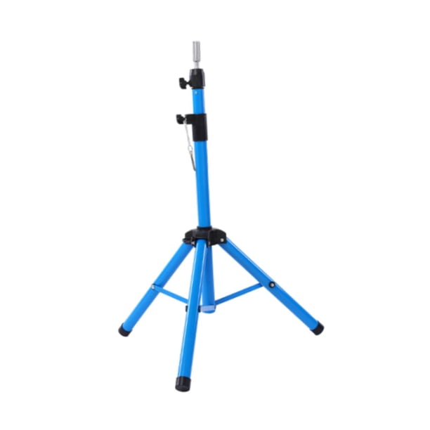 Trípode para pelucas, trípode resistente para cabeza de maniquí, soporte para cabeza de maniquí ajustable, profesional para salones de extensiones de azul