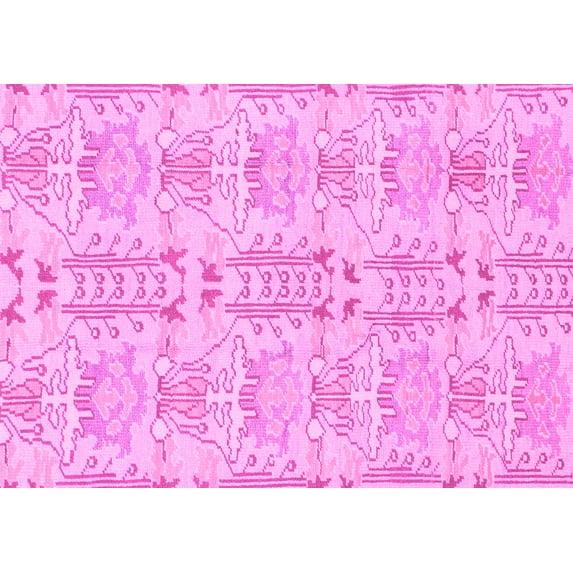 Ahgly Company Indoor Rectangle Abstract Pink Modern Area Rugs, 7' x 9'