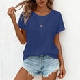 thumbnail image 4 of Maqroz Plus Size Women's Henley Short Sleeve Button Down T-Shirt Casual Solid Color Summer Tee Tops Loose Soft Basic Daily Wear S-5Xl, 4 of 5