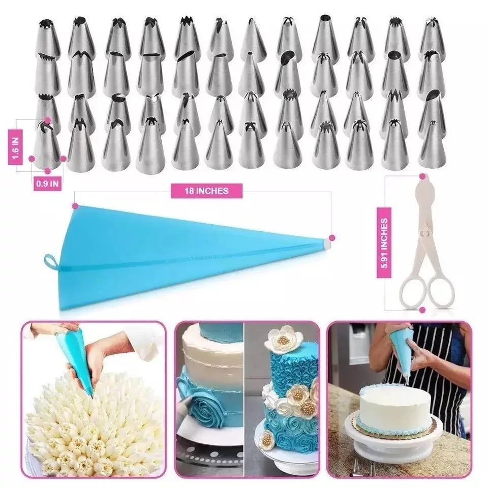 Cake Decorating Supplies Kit with Non Slip Base Cake