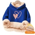 thumbnail image 3 of Bmisegm Cute Hoodies for Girls Lined Pullover with Allover Print Designs Casual Wear and Outdoor Top Girls Tops,02_Navy,15-16 Years, 3 of 3