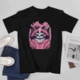 thumbnail image 4 of Cartoon Cat T-shirt Black and pink T-shirt Unisex tees Casual Short sleeve, 4 of 5