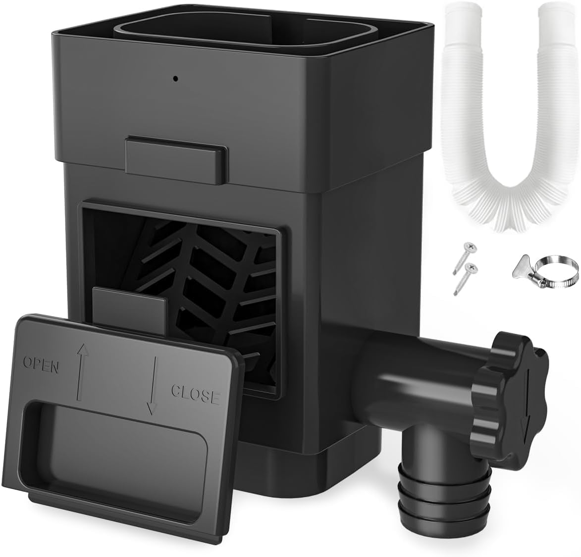 Rainwater Collection System, Downspout Diverter Fits 2x3 or 3x4 Inch Standard Downspouts, Rain Barrel Diverter Kit with Adjustable Valve and Filter