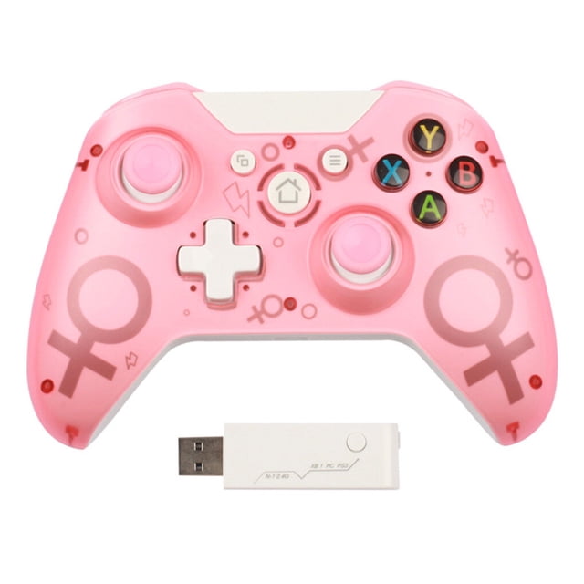 Inteprter Mando de juegos inalámbrico de 2,4G, controlador portátil para portátil, Joystick para teléfono móvil, repuestos para juegos de Videojuegos y accesorios Rosa