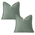 thumbnail image 1 of Fundas de almohada decorativas bohemias con flecos para sofá, sala de estar y cama, juego de 2, 18 x 18 pulgadas, 1 of 5