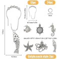 thumbnail image 3 of 12 anillos para cortina de ducha con temática oceánica, 6 estilos, ganchos de hierro para cortina de ducha, anillos con colgantes de aleación de animales y estrellas de mar, 3 of 8
