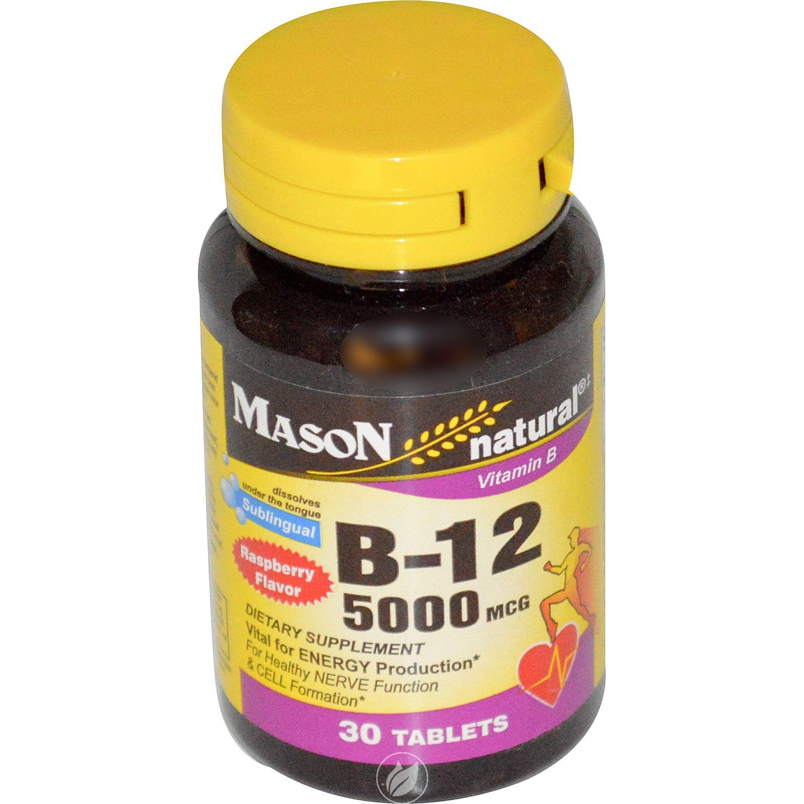 (3 Pack) Mason Vitamins B 12 5000 mcg Dissolves Under Tongue 30 Tablet