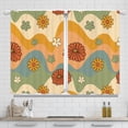 thumbnail image 2 of 70s Retro Kitchen Curtains, Colorful Groovy Funky Daisy Floral Vintage Flower Cute Home Decor Boho Cafe Small Short Curtains Bathroom Curtain Window Treatment Tiers Drapes 27.5x39 Inch, 2 of 4