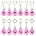 thumbnail image 1 of Sweda Smiley Face Key Chain, Stress Relief Light Bulb Shaped Keychain, Funny Smile Face Stress Balls, School Carnival Reward, Party Bag Gift Fillers - Lot of 48, Pink, 1 of 5