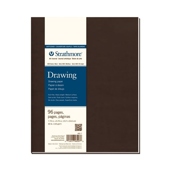 Strathmore Soft Cover Drawing Art Journal, 400 Series, 80 lb., 7.75" x 9.75"
