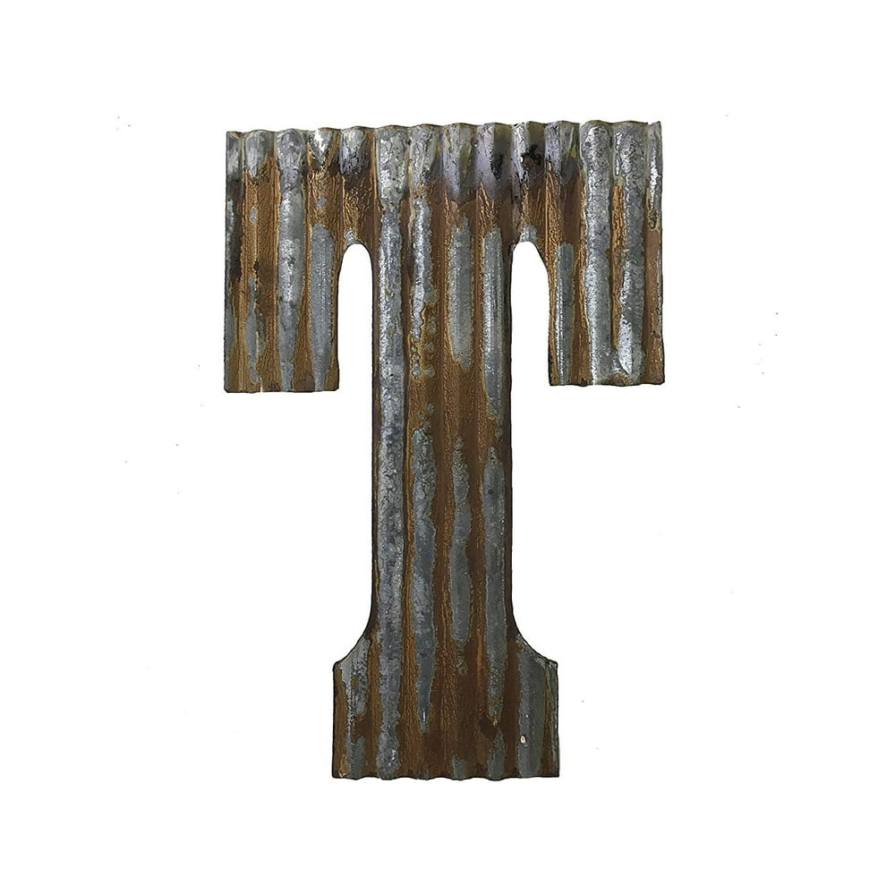 Farmhouse Rustic 24'' Wall Decor Corrugated Metal Letter T Walmart