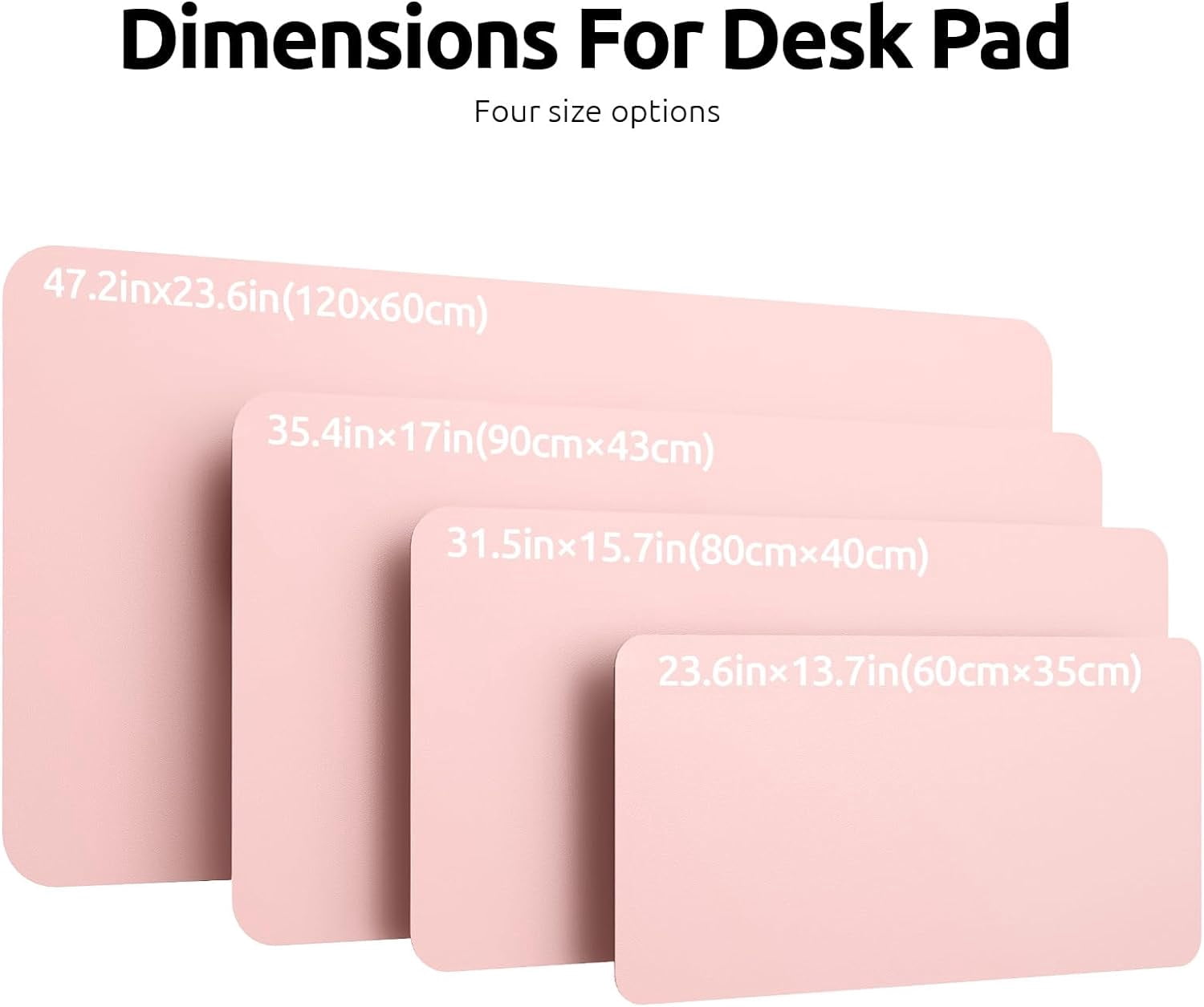 Leather Desk Pad Protector, Office Desk Mat, Large Mouse Pad, Non-Slip PU Leather Desk Blotter, Laptop Desk Pad, Waterproof Desk Writing Pad for Office and Home (Light Pink, 47.2" x 23.6")