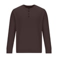 thumbnail image 3 of cocolona Mens Long Sleeve Shirts Button Round Neck Knitted Tops Fall Casual Solid Color Sweatshirts Blouses, 3 of 7
