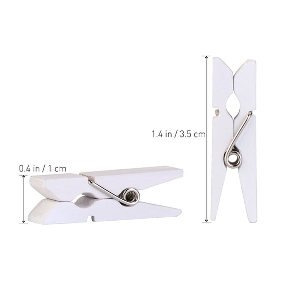 GOOHOCHY 200Pcs Mini Wooden Photo Clips Mini Hanging Pegs for Photo Albums