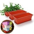 thumbnail image 2 of DEBGFS 3Pcs Balcony Garden Rectangular Vegetable Flower Planter Resin Box Planting Pot,green,44x19x14cm, 2 of 10