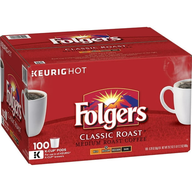 Folgers Classic Roast Coffee (100 KCups)