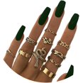 thumbnail image 3 of FUTIMELY - Juego de 19 anillos apilables para nudillos, estilo bohemio, turquesa, para mujeres y niñas, estilo vintage, apilables, con forma de estrella, luna, onda, pico, mar, diamantes de imitación,, 3 of 4