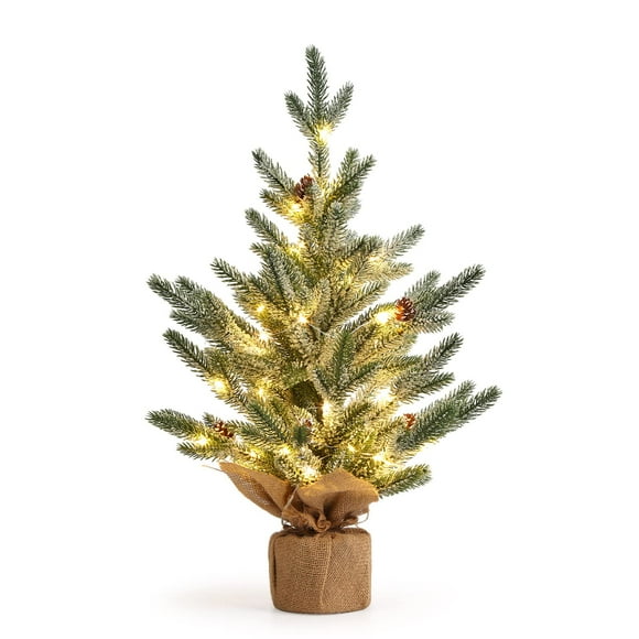 Christmas Tree LinTimes 60cm w/ 50 LED Lights & Red Berries