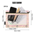 thumbnail image 3 of Dailycode 2 Pack Pencil Pouch for 3 Ring Binder Smooth Zipper Folders with Pockets Clear Window Pencil Case, Pink Yellow Stripe, 3 of 6