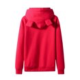 thumbnail image 1 of Hombres Casual Solid Pullover Cute Cat Ears Fleece Pocket Sudadera con capucha Pompotops  oipoqjl15867, 1 of 9