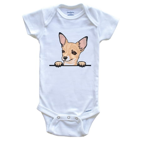 

Short Haired Chihuahua Dog Breed Cute One Piece Baby Bodysuit 0-3 months white