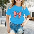 thumbnail image 2 of Suilloe Toddler Girls T-Shirts Summer Cross Bow Print Short Sleeve Round Neck Tee Kids Girls Casual Everyday Wear Comfortable T-Shirts，5 -6 Years, 2 of 4