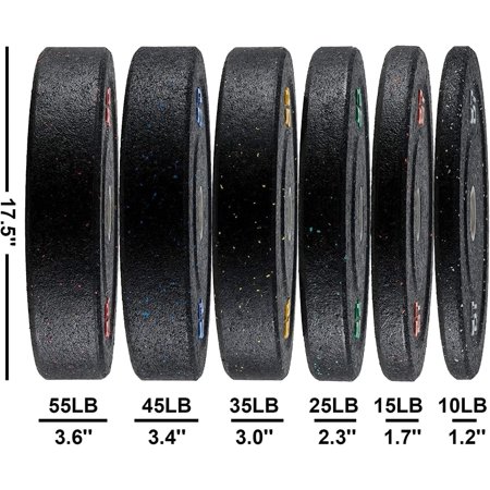 WUCEI papababe Bumper Plates High-Bounce Olympic Weight Plates with Colored Fleck-Rubber Weights Plates for Weight Lifting and Strength Training
