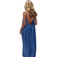 thumbnail image 5 of dazeni Teen Girls Backless Cami Dresses Spaghetti Strap Sleeveless House Dress Long Sundress with Back Tie Summer Beach Clothes, 5 of 8