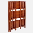 thumbnail image 6 of HomeStock 3-Shelf Stackable Folding Office Wood Furniture Bookcase, Contemporary Home and Office Furniture, Sturdy Wooden Shelving Storage-Color:Mahogany,Size:27.5 Inch, 6 of 7