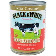 Black & White Evaporated Milk, Extra Creamy, 13 Fl Oz, 24 Ct