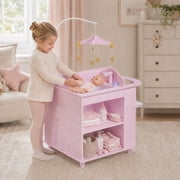 Olivias Little World Wooden Doll Changing Station, Lilac/White