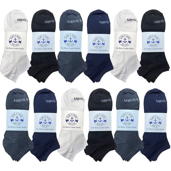 BILLIONHATS 12 Pairs of Boys & Girls Cotton Shoe Liner Training No Show Thin Low Cut Sport Ankle Socks, 6-8 (12 Pack Assorted)