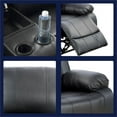 thumbnail image 6 of Lifestyle Furniture 2 Piece Modern Faux Leather Reclining Living Room Set Black, 6 of 7