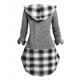 thumbnail image 2 of Top Talla Extra Asimétrica a Cuadros Capucha Rosegal Blusas Tallas Grandes, 2 of 5