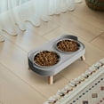 thumbnail image 5 of Double Dog Cat Bowls with Stand, Stainless Steel Neck Protection Pet Food Water Bowl, Anti-Tip Pet Feeder for Small Pets, Dishwasher Safe, 5 of 5