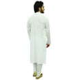 thumbnail image 5 of Atasi Men's White Kurta Pajama Set Indian Ethnic Punjabi Long Shirt-XXX-Large, 5 of 6