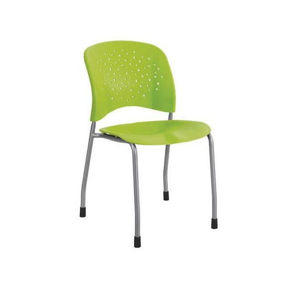 Safco Reve Modern Plastic Guest Chair with Straight Legs in Green (Set of 2)