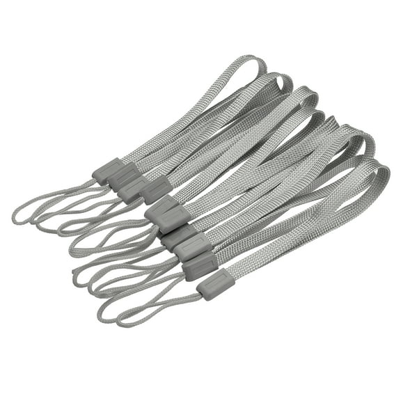 Uxcell 15cm Portable Item Nylon Cord Lanyards Hand Wrist Strap String Gray 30 Pack